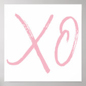 XO-Liebe und Hugs Pink Script Poster (Vorne)