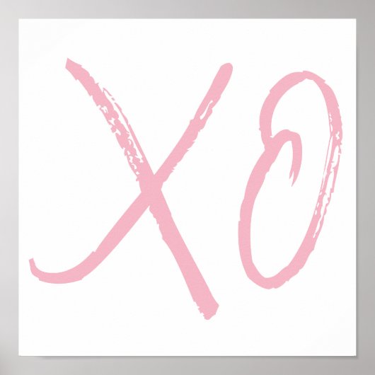 XO-Liebe und Hugs Pink Script Poster (Vorne)