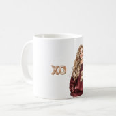 XO Mädchen Burgunder-Teddybär-Top Kaffeetasse (Vorderseite Links)