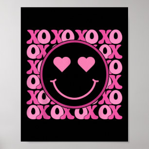 Xo Pink Smile Face Herz Augen Groovy Herz Valenti Poster