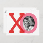 XO Red Wedding Valentine Rett Date Foto Postkarte (Vorne/Hinten)
