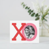 XO Red Wedding Valentine Rett Date Foto Postkarte (Stehend Vorderseite)