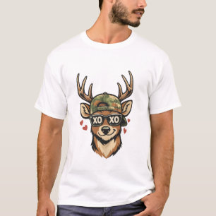 XO Reh in Tarnmützenhut – Lustiges Valentinsdesign T-Shirt