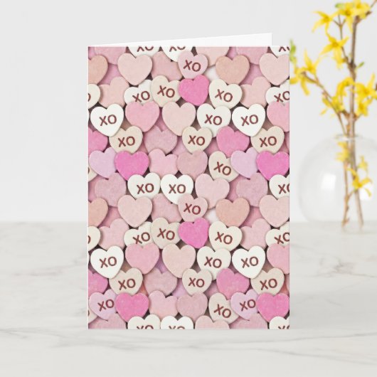 XO Romantisches Herz Muster Valentinstag Jubiläum Karte (Gelbe Blume)