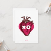 XO Valentine Herzflatkarte. Karte (Vorderseite/Rückseite Beispiel)