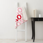 XO Valentine Hugs Kisses Pattern Pink Red Sherpadecke (Beispiel)