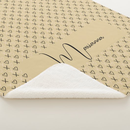 Xo Valentines Hearts Muster Mit Monogramm Sherpadecke (3/4)