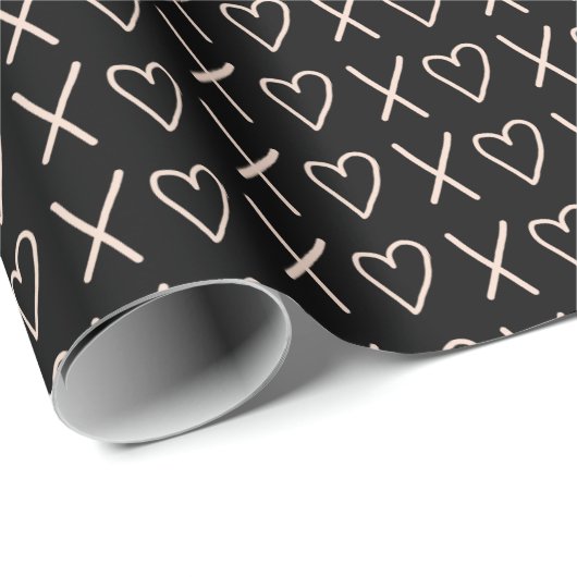 Xo Valentines Hearts Pattern Geschenkpapier (Rolleneckpunkt)