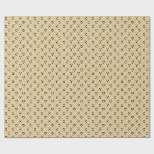 Xo Valentines Hearts Pattern Geschenkpapier (Flach)
