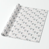 Xo Valentines Hearts Pattern Geschenkpapier (Ungerollt)