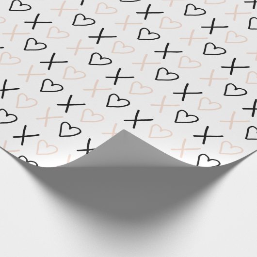 Xo Valentines Hearts Pattern Geschenkpapier (Ecke)