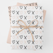 Xo Valentines Hearts Pattern Geschenkpapier Set (Beispiel)