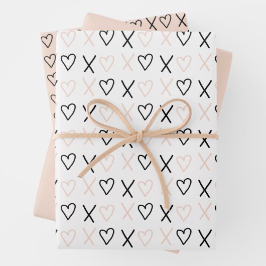 Xo Valentines Hearts Pattern Geschenkpapier Set (Beispiel)
