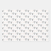 Xo Valentines Hearts Pattern Geschenkpapier Set (Vorderseite)