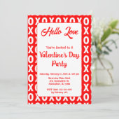 XO Valentinstag Party Einladung (Stehend Vorderseite)