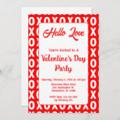 XO Valentinstag Party Einladung (Vorne/Hinten)