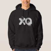 XO Weiße Textmänner schwarz Hoodie (Vorderseite)