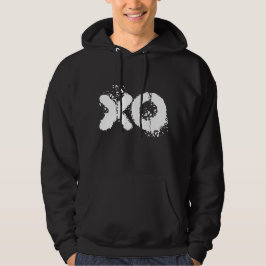 XO Weiße Textmänner schwarz Hoodie