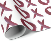 XO X O Hugs & Kisses in Red Trendy Wrapping Paper Geschenkpapier (Rolleneckpunkt)