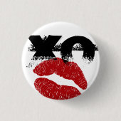 XO XO küssen mir Retro Button /Hens, Stag Fun Part (Vorderseite)
