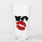 XO XO küssen mir Retro Glass / Fun Party Drinks Glas (Vorderseite)