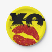 XO XO küssen mir Retro Paper Teller / GRILLEN, Fun (Vorderseite)
