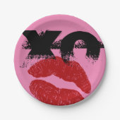 XO XO küssen mir Retro Paper Teller / GRILLEN, Fun (Vorderseite)