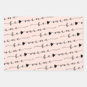 XO XO Sei meine rosa und schwarze Kalligrafie Vale Geschenkpapier Set (Vorderseite 2)