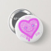 "XO, XO, XO" Kawaii Herztasten Button (Vorne & Hinten)
