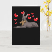 Xoloitzcuintle Hund mit gestopften Tieren und Herz Karte (Gelbe Blume)