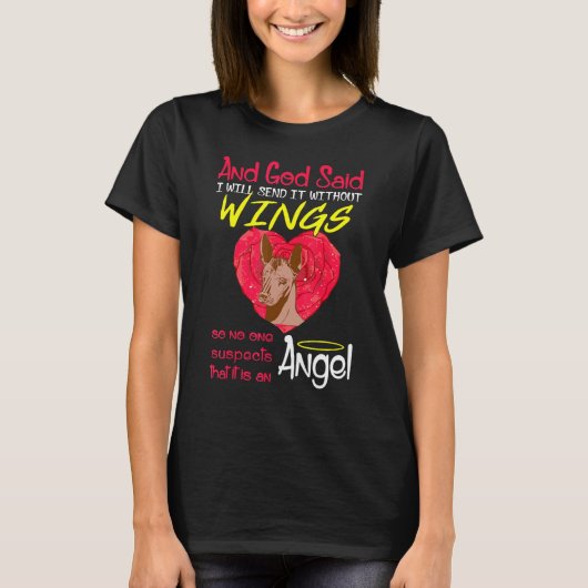 Xoloitzcuintli Engel ohne Flügel T-Shirt (Vorderseite)