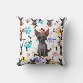 Xoloitzcuintli Knochen und Paws Print Kissen (Vorderseite)