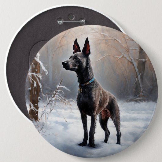 Xoloitzcuintli Lass es schneien Weihnachten Button (Vorne & Hinten)