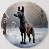 Xoloitzcuintli Lass es schneien Weihnachten Button (Vorderseite)