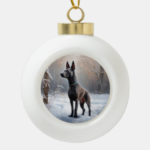 Xoloitzcuintli Lass es schneien Weihnachten Keramik Kugel-Ornament