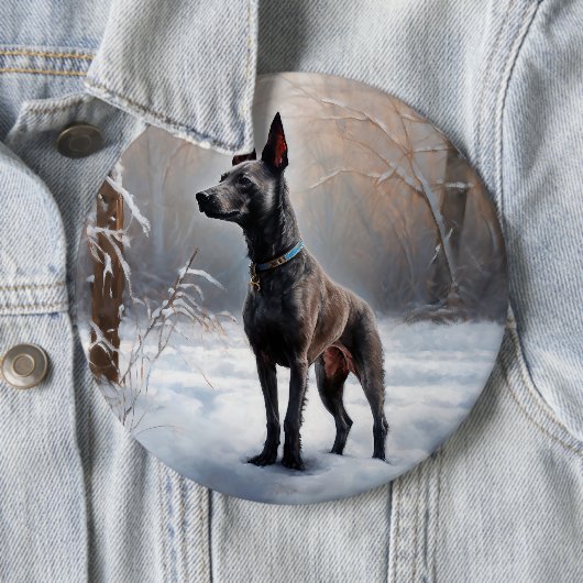 Xoloitzcuintli Lass es Weihnachten Button (Beispiel)