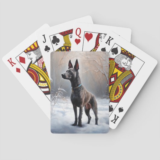 Xoloitzcuintli Lass es Weihnachten Spielkarten (Rückseite)