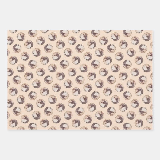 Xoloitzcuintli Malerei Haarloses Leber Roter Hund  Geschenkpapier Set (Vorderseite)