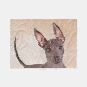 Xoloitzcuintli Malerei - Niedliche Original Dog Ar Fleecedecke