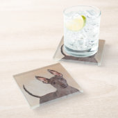 Xoloitzcuintli Malerei - Niedliche Original Dog Ar Glasuntersetzer (Schrägansicht)