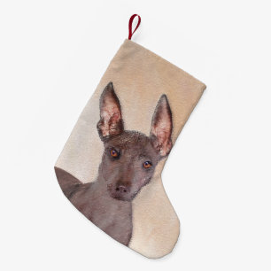 Xoloitzcuintli Malerei - Niedliche Original Dog Ar Kleiner Weihnachtsstrumpf