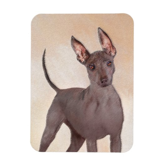 Xoloitzcuintli Malerei - Niedliche Original Dog Ar Magnet (Vertikal)