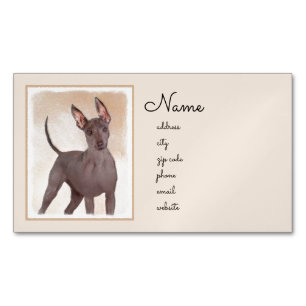 Xoloitzcuintli Malerei - Niedliche Original Dog Ar Magnetische Visitenkarte