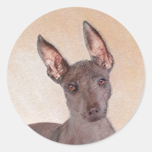 Xoloitzcuintli Malerei - Niedliche Original Dog Ar Runder Aufkleber