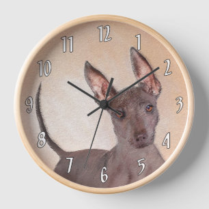 Xoloitzcuintli Malerei - Niedliche Original Dog Ar Uhr
