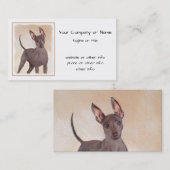 Xoloitzcuintli Malerei - Niedliche Original Dog Ar Visitenkarte (Vorne/Hinten)