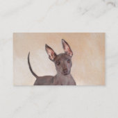 Xoloitzcuintli Malerei - Niedliche Original Dog Ar Visitenkarte (Rückseite)