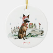 Xoloitzcuintli | Mexikanischer Frischhund mit Wass Keramik Ornament (Vorne)