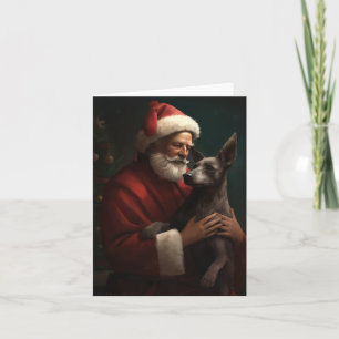 Xoloitzcuintli mit dem Weihnachtsmann Weihnachten Karte