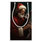 Xoloitzcuintli mit dem Weihnachtsmann Weihnachten Kleine Geschenktüte (Vorderseite)